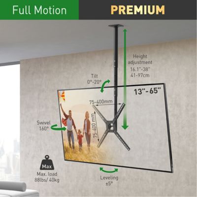 Image showing  29 - 65 in. TV Ceil Mount Full Motion, Black