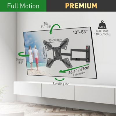 Image showing  13 - 83 in. Long Full Motion TV Wall Mount