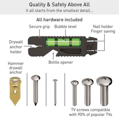 Image showing 6 th Barkan Mounts 13 - 75 in. No Drill TV Wall Mount