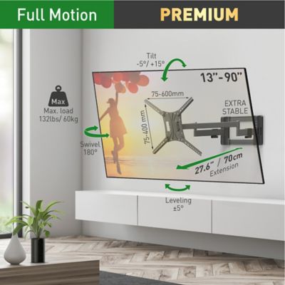 Image showing  13 - 90 in. Dual Arm TV Mount Full Motion