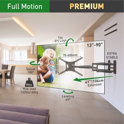 Image showing  13 - 90 in. Xl TV Wall Mount Full Motion
