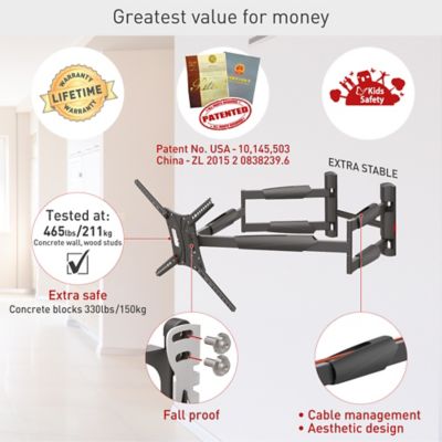 Image showing  13 - 90 in. Xl TV Wall Mount Full Motion