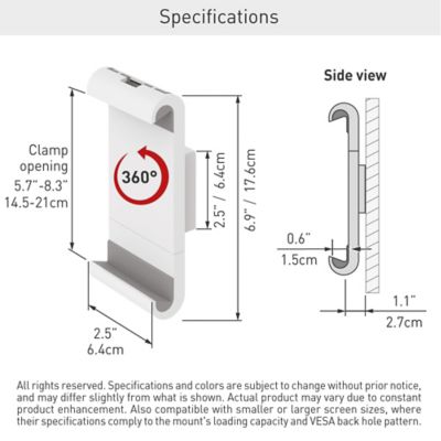 Image showing  7 - 12 in. 360 Rotation Tablet Wall Mount