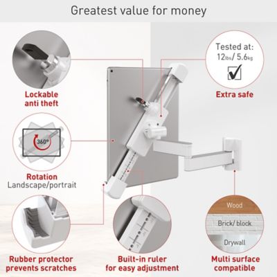Image showing  7 - 14 in. Full Motion Tablet Wall Mount