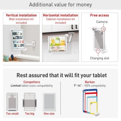 Image showing  7 - 14 in. Full Motion Tablet Wall Mount