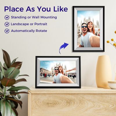 Image showing 5 th ELIME 10.1 in. WiFi Frameo Digital Picture Frame - Aluminum Frame - Photo Frame, Unlimited Storage (Black)