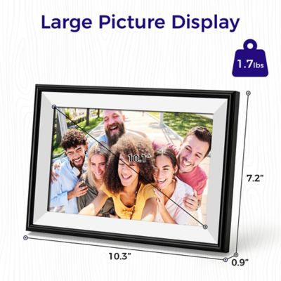 Image showing 6 th ELIME 10.1 in. WiFi Frameo Digital Picture Frame - Aluminum Frame - Photo Frame, Unlimited Storage (Black)