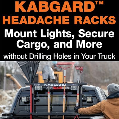 Image showing 7 th Buyers Products Kabgard Steel Headache Rack with Mounting Kit, 69 x 23.5in. Truck Cab Rack, Black