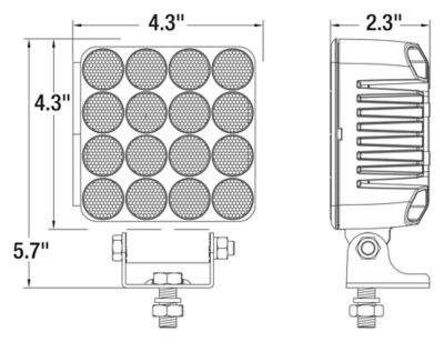 Image showing 7 th Buyers Products 4.5 in. Ultra Bright LED Combination White Flood and Amber Strobe Light