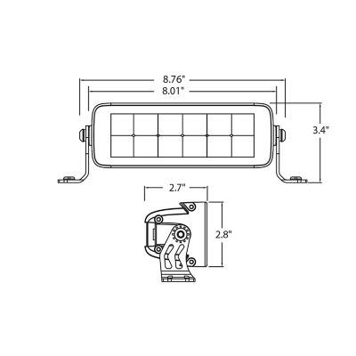 Image showing 6 th Buyers Products 8 in. Edgeless Ultra Bright LED Spot and Flood Combination Light Bar