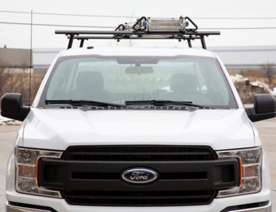 Image showing 7 th Buyers Products Black Aluminum Ladder Rack with Adjustable Height and Clamp On Mount, 800 lb. Load Capacity