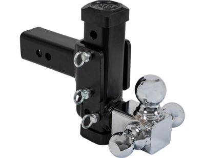 Buyers Products Adjustable Tri-Ball Hitch with Rotating Chrome Towing Balls for 2-1/2 Inch Receivers