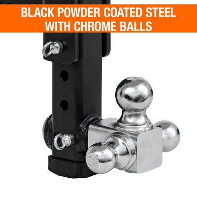 Image showing 6 th Buyers Products Adjustable Tri-Ball Hitch with Rotating Chrome Towing Balls for 2-1/2 Inch Receivers