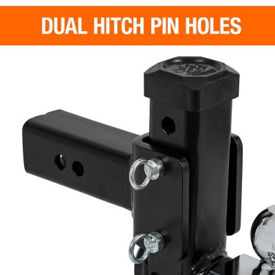 Image showing 8 th Buyers Products Adjustable Tri-Ball Hitch with Rotating Chrome Towing Balls for 2-1/2 Inch Receivers
