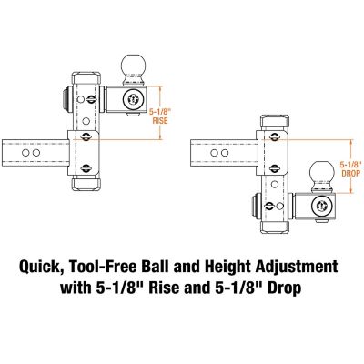 Image showing 9 th Buyers Products Adjustable Tri-Ball Hitch with Rotating Chrome Towing Balls for 2-1/2 Inch Receivers