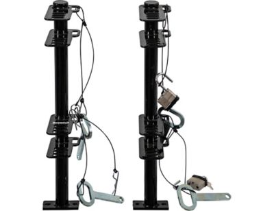 Image showing 6 th Buyers Products Black Steel 2-Channel Lockable Landscape Trimmer Rack for Open Trailers