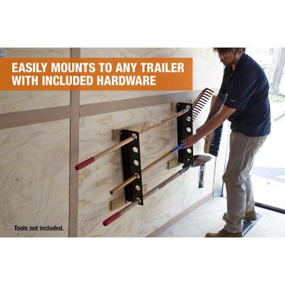 Image showing  Universal Horizontal Hand Tool Rack for Enclosed Landscaping Trailers