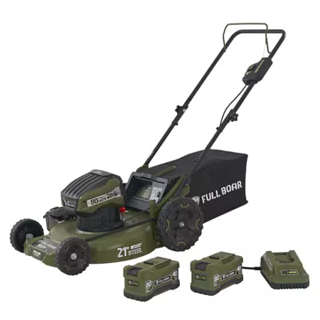 Full Boar 21" 80V 3-in-1 Lithium-Ion Push Lawn Mower 2 Batteries and 1 Charger Included Push Lawn Mowers