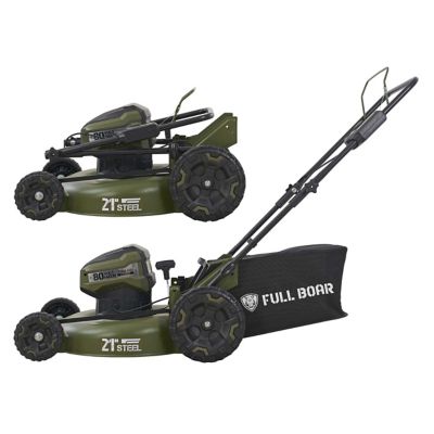 Image showing  21 in. 80V 3-in-1 Lithium-Ion Push Lawn Mower, 2 Batteries and 1 Charger Included