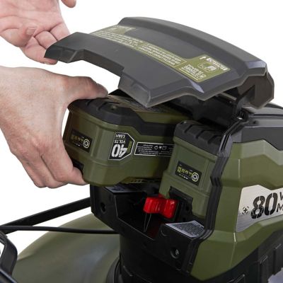 Image showing 9 th Full Boar 21 in. 80V 3-in-1 Lithium-Ion Push Lawn Mower, 2 Batteries and 1 Charger Included