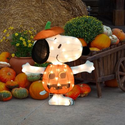 Image showing  Peanuts Yard Art Snoopy in Jack O Lantern