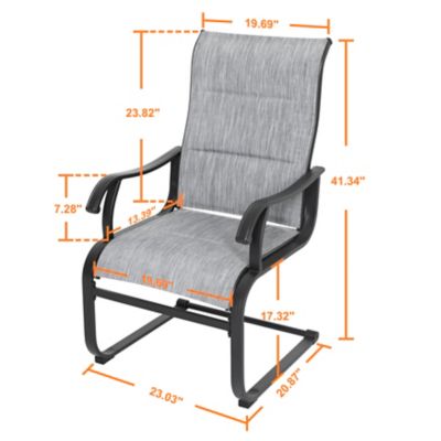 Image showing  Outdoor 2-Piece Patio Dining Chairs, Breathable Textilene, Light Gray