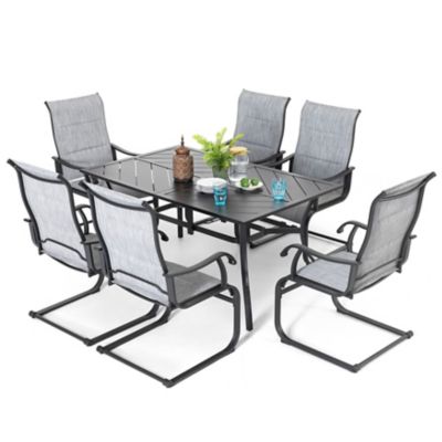 Nuu Garden 7 pc. Textilene and Iron Dining Set