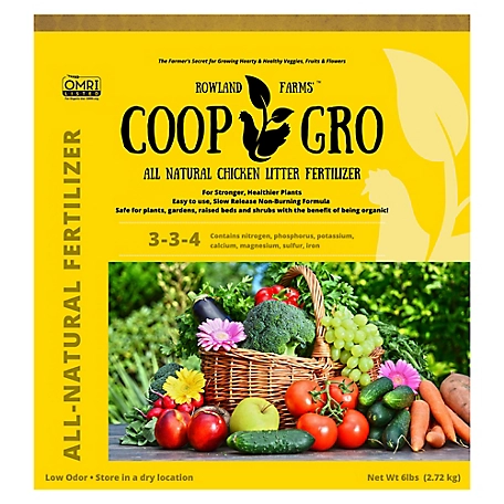 Coop Gro Omri Certified Organic Pelletized Chicken Litter Fertilizer, 6 lb