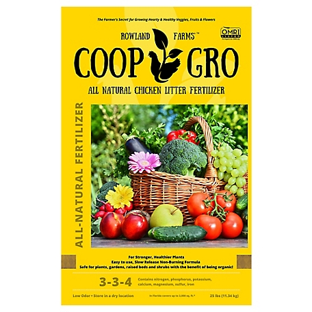 Coop Gro Omri Certified Organic Pelletized Chicken Litter Fertilizer, 25 lb.