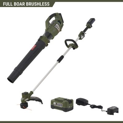 Full Boar 40V String Trimer/Leaf Blower Combo with 2.0 Ah Battery