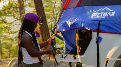 Image showing 8 th Pittman Outdoors EZ-Up Truck Bed Tent for Full Size 5 ft. Beds