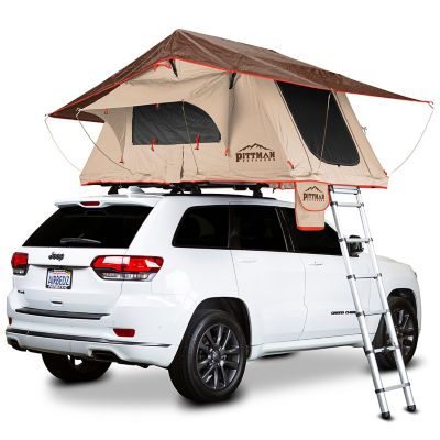 Pittman Outdoors Roof Top Tents 1.4 Series, Khaki/Orange Trim