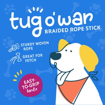 Image showing  Tug-O-War Braided Rope Stick Toss Dog Toy, Assorted Colors