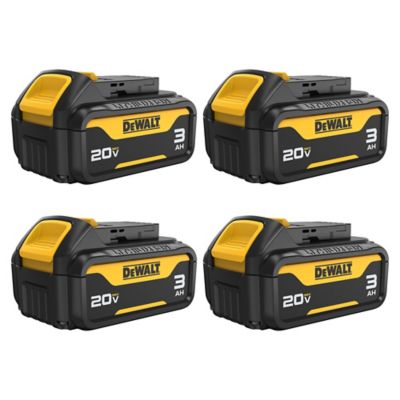 DeWALT 20V Max 3.0 Ah Batteries, 4-Pack