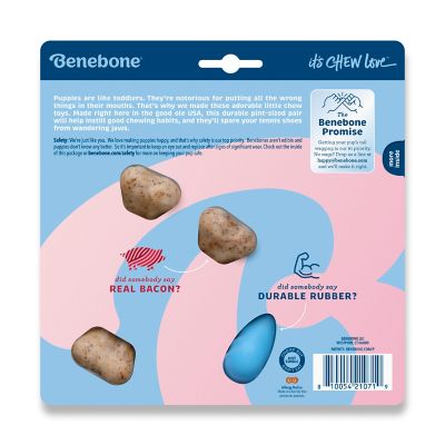 Image showing  Rubber Bone/Wishbone Bacon Dog Chew Toys, 2-Pack