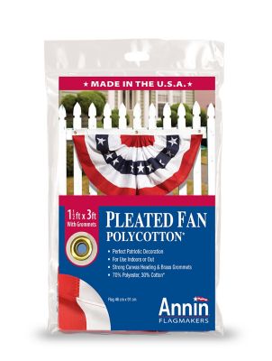 Annin Mini Patriotic Pleated Fans, 1-1/2 ft. x 3 ft., 2-Pack