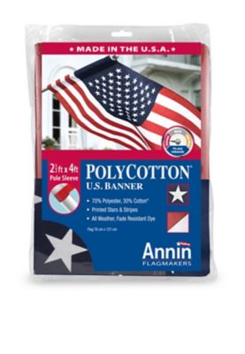 Annin Polycotton US Banner, 2-1/2 ft. x 4 ft.