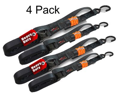 TorkStrap HD750 14 ft. x 1.5 ft. ft. Spring Loaded Heavy Duty Tie Down Straps, 4 Pack