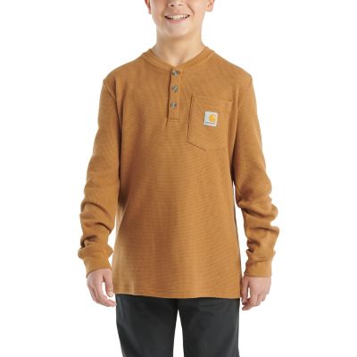 Carhartt Boys' Long-Sleeve Henley Pocket T-Shirt, CA6614-K01