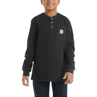 Carhartt Boys' Long-Sleeve Henley Pocket T-Shirt, CA6614-K01