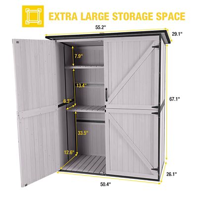 Image showing 7 th Aivituvin 55.2 in. x 26.1 in. Wooden Garden Shed with Metal Frame, White