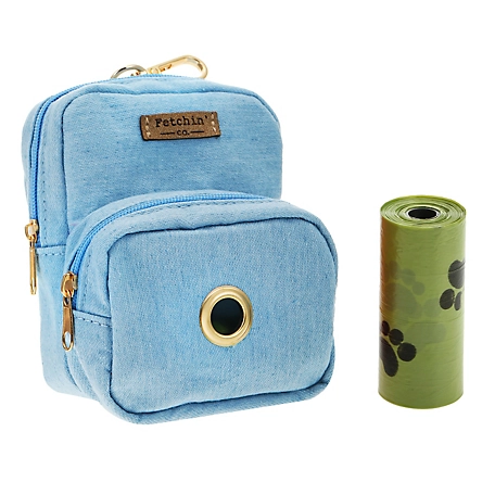 Fetchin' Co Pet Chambray Mini Backpack Waste Bag Holder