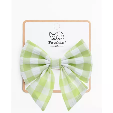 Fetchin' Co Gingham Pet Bow Dog Bandanas Ties & Accessories