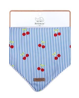 Image showing  Cherry Pin Stripe Pet Bandana