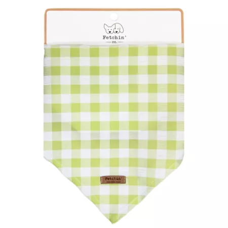 Fetchin' Co Green Plaid Pet Bandana Dog Bandanas Ties & Accessories