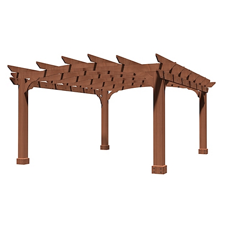 Veikous 12 ft. W x 10 ft. D Cedar Wooden Pergola for Outdoor with Roof