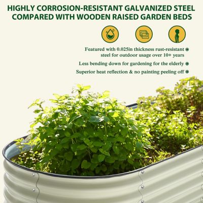 Image showing  8 x 2 x 2ft. Galvanized Raised Garden Bed 9-in-1 Planter Box Outdoor, Light Green