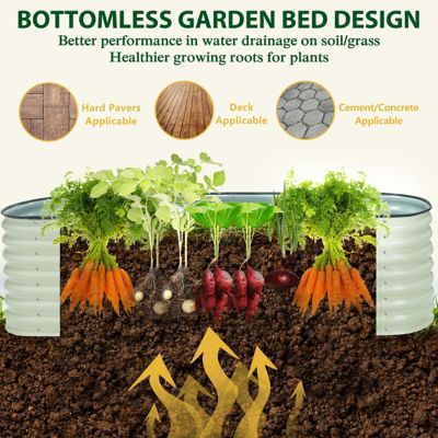 Image showing  8 x 2 x 2ft. Galvanized Raised Garden Bed 9-in-1 Planter Box Outdoor, Light Green