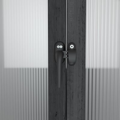 Image showing 9 th Veikous 6 ft. x 10 ft. Wooden Black Garden Greenhouse with Multi-Layer Polycarbonate Panels and Roof