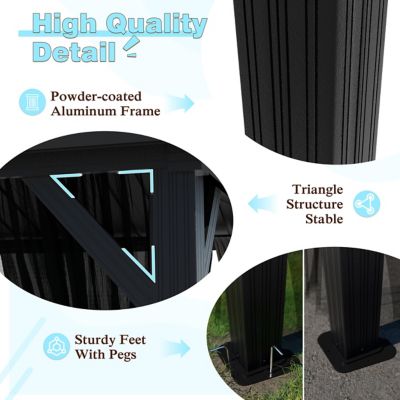 Image showing  12 ft. x 12 ft. Aluminum Double Hardtop Gazebo with Black Netting